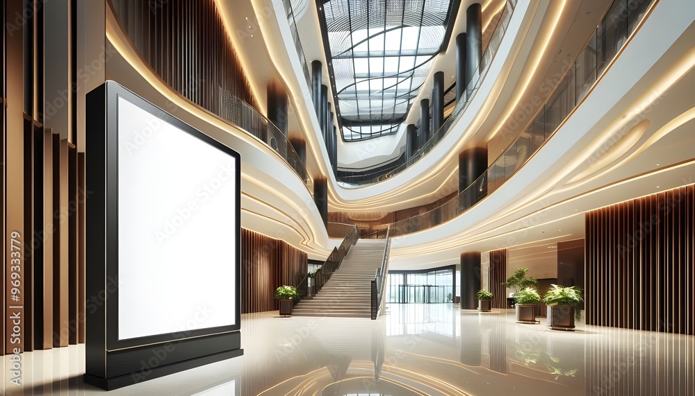 Fototapeta premium blank billboard in lobby