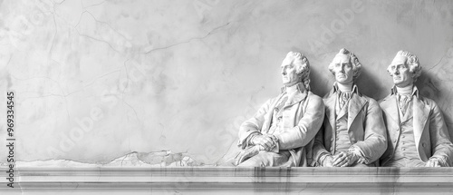 U.S. National Monuments, Constitution Theme, Blank Space for Text