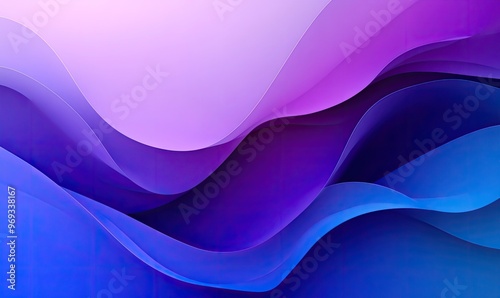 Abstract waves in purple and blue create a smooth, flowing design.