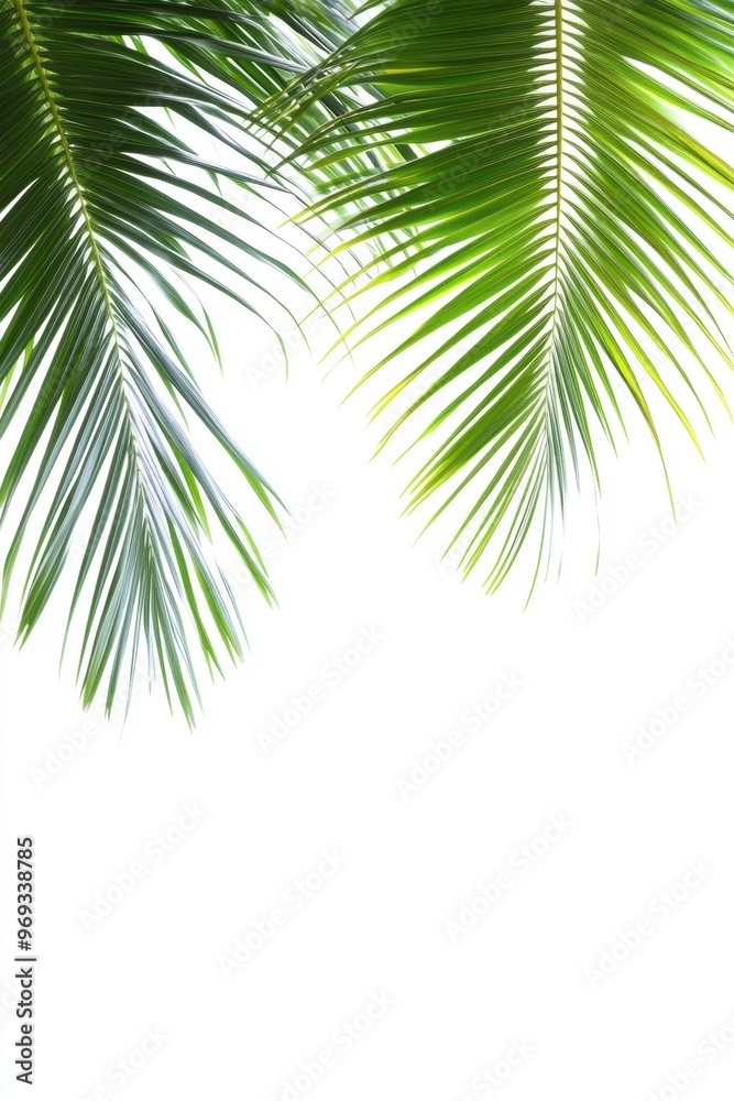 Naklejka premium Coconut tree leaf abstract with copy space background