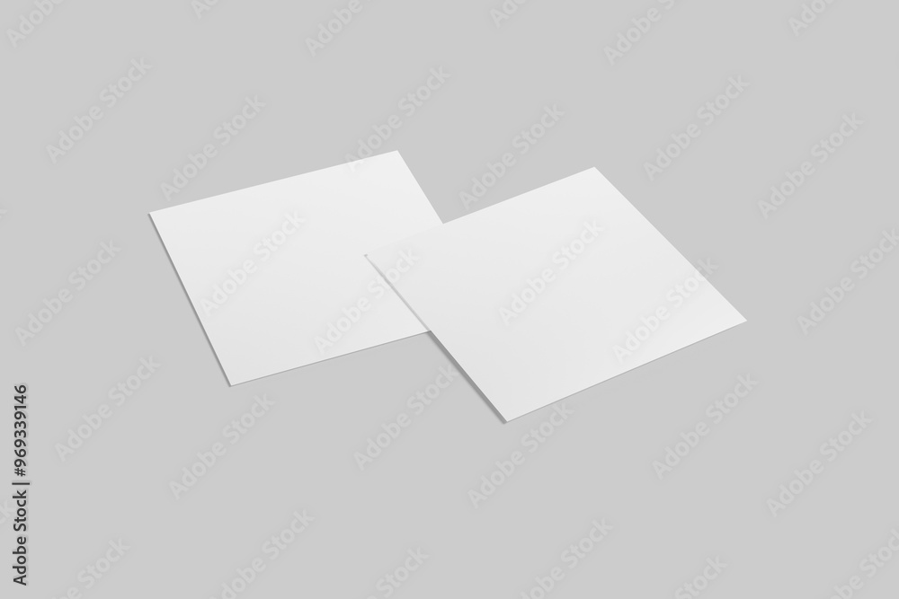 3D Illustration of blank Square Flyer Mock-up 3D Illustration of blank Square Flyer Mock-up