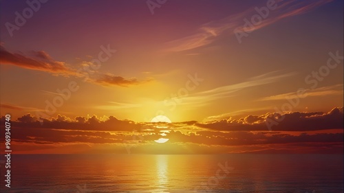 Vintage sunset with orange-pink clouds