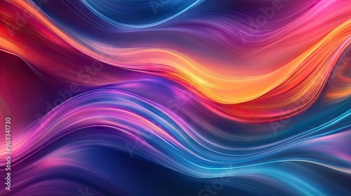 Abstract wave patterns with soft curves and vibrant colors, creating a dynamic and energetic background.