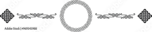Celtic Header - Curved Lines - Knot Ends - Knot Pattern Ring