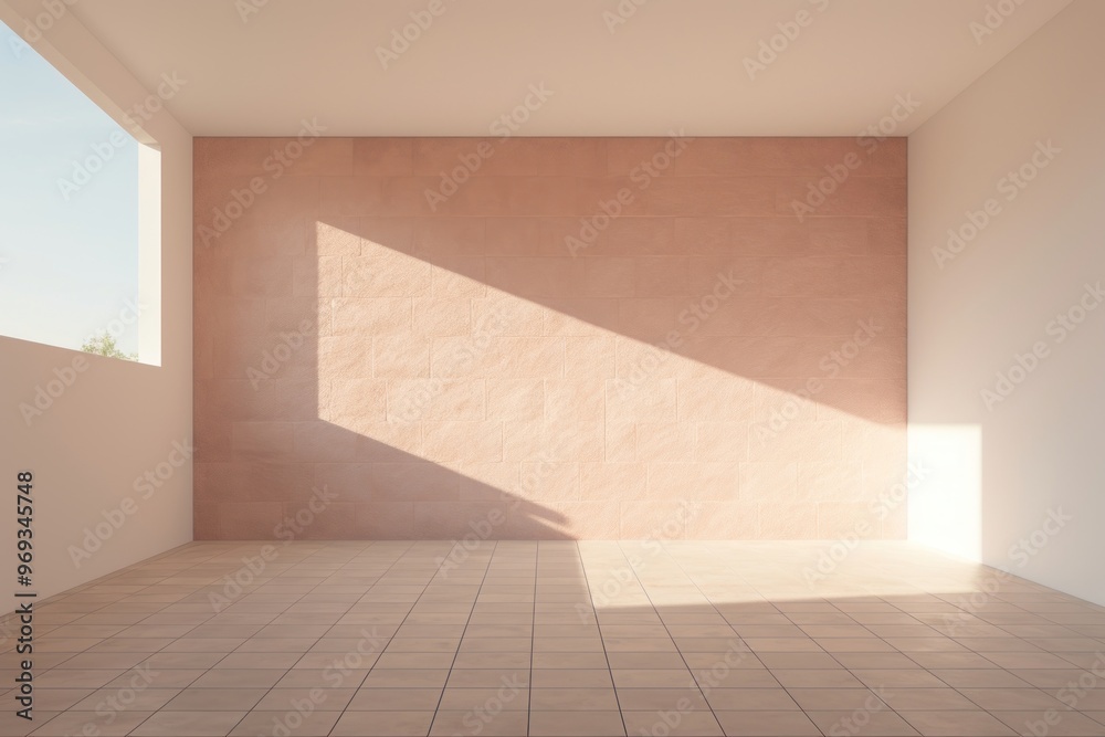Fototapeta premium Clean minimal empty room architecture flooring building.