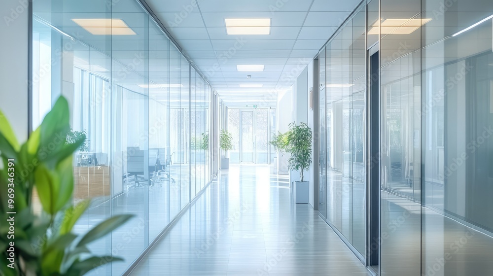 Empty office corridor with modern decor and natural light, symbolizing the quiet focus of a business environment. Empty office corridor with modern decor and natural light, symbolizing the quiet focus of a business environment.