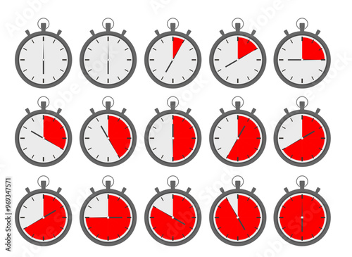 Digital Stopwatch Stock Illustrations. Stopwatch vector icon, digital timer. clock