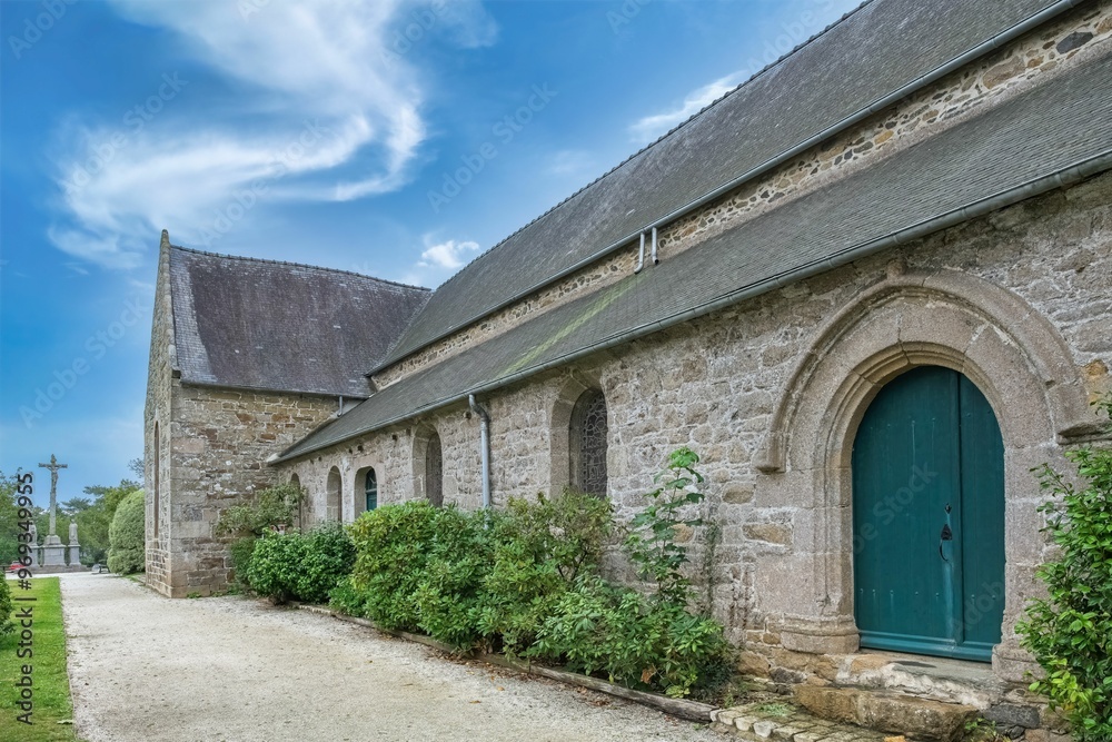 Scenic view of Saint-Jean-Baptiste church in Lezardrieux, Brittany Scenic view of Saint-Jean-Baptiste church in Lezardrieux, Brittany