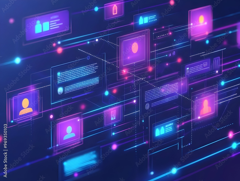 Abstract Data Network Illustration - Technology Abstract Data Network Illustration - Technology
