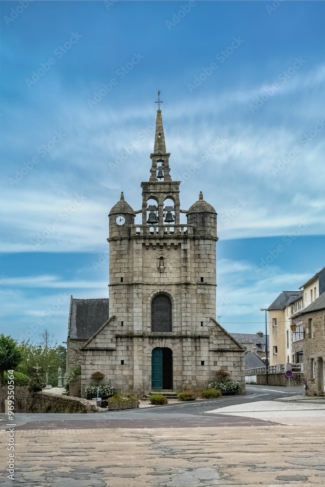 Scenic view of Saint-Jean-Baptiste church in Lezardrieux, Brittany Scenic view of Saint-Jean-Baptiste church in Lezardrieux, Brittany