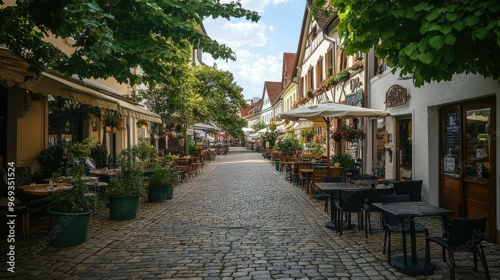 Historic town square with cobblestone streets and charming cafes, a blend of old-world charm and modern life. Historic town square with cobblestone streets and charming cafes, a blend of old-world charm and modern life.