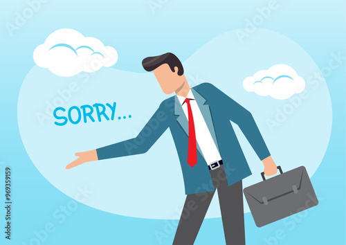 businessman bow down say sorry for apologize