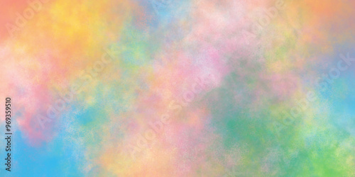 amazing colorful abstract watercolor texture, Holographic rainbow color paper texture, blur holographic rainbow foil iridescent panoramic texture with cloudy stains. 