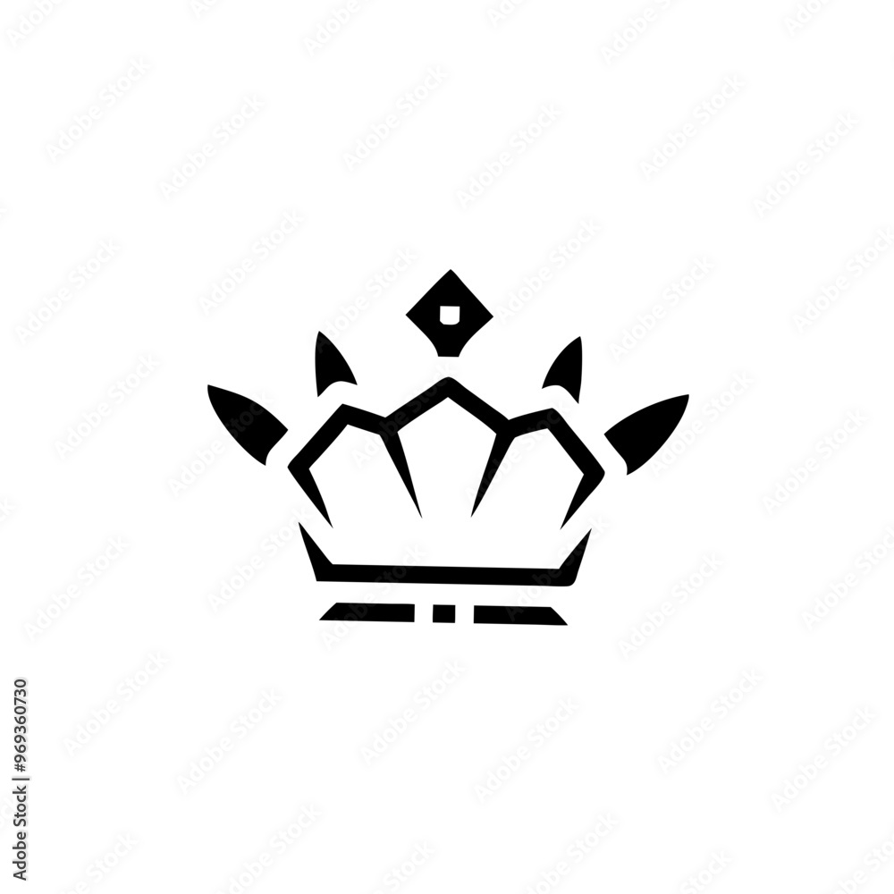 Crown with leaves outline, minimalist black and white design, royalty and nature fusion with copy spac Crown with leaves outline, minimalist black and white design, royalty and nature fusion with copy spac