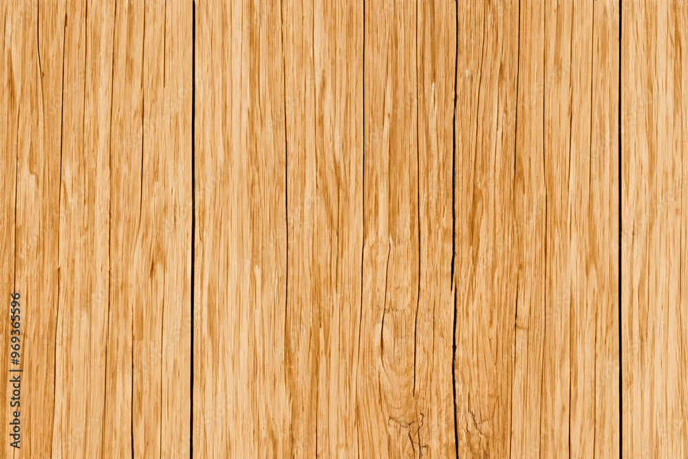 Close-up of a rustic wood plank surface with vertical grain and a natural light brown color. Close-up of a rustic wood plank surface with vertical grain and a natural light brown color.