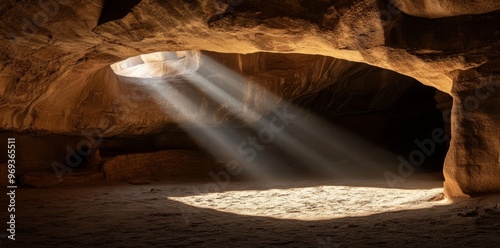 Grand Canyon passageway with orange colors and wonderful lightfall photo