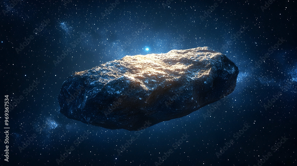 Cosmic Rock Floating Through Space Illustration Cosmic Rock Floating Through Space Illustration
