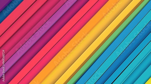 Abstract Diagonal Rainbow Striped Pattern