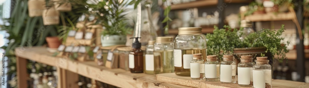 Launch of a sustainable product line in a retail store, highlighting ecofriendly practices