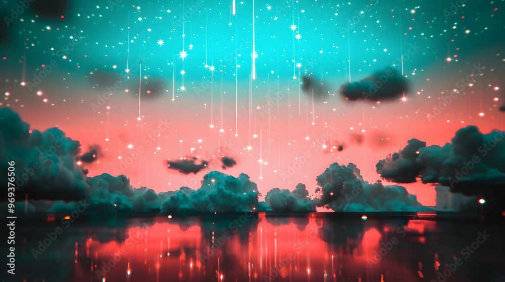 Fototapeta premium The Night Sky With Shooting Star The Distance