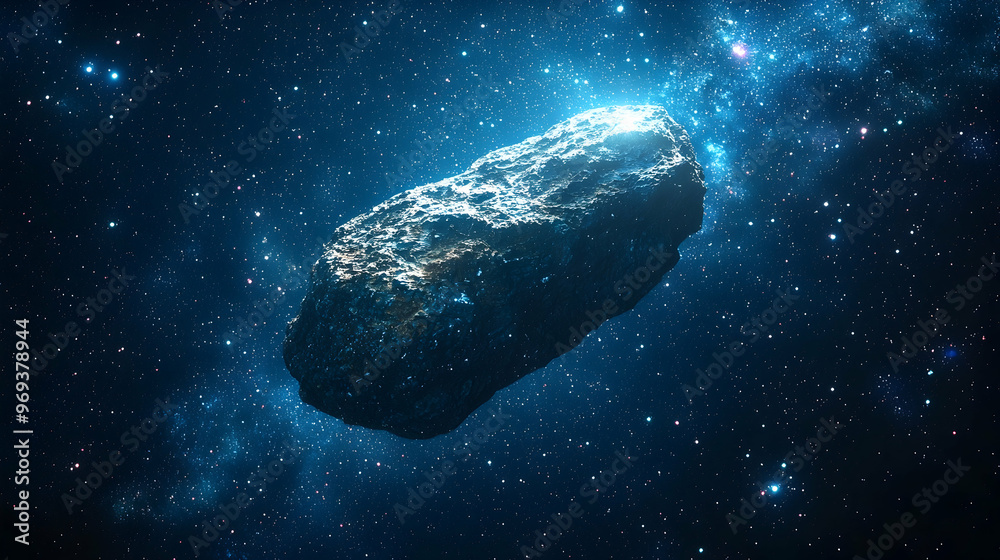 Space Rock Asteroid 3D Illustration