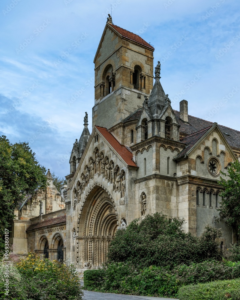 Detailed view of the Jak Chapel located in Vajdahunyad Castle, Budapest, Hungary Detailed view of the Jak Chapel located in Vajdahunyad Castle, Budapest, Hungary
