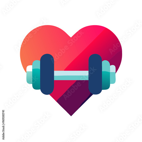 red heart with dumbbell, svg format