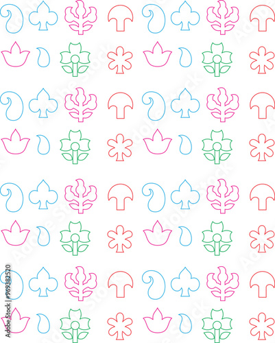 Flower Design Pattern For Fabric, texture, tile.