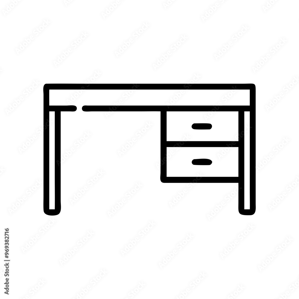 Desk icon in line art style for online learning concept
Desk icon in line art style for online learning concept