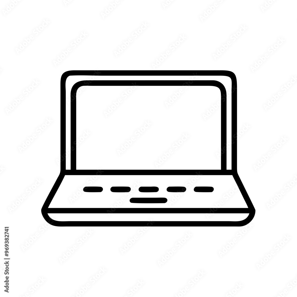 Laptop icon in line art style for online learning concept
Laptop icon in line art style for online learning concept