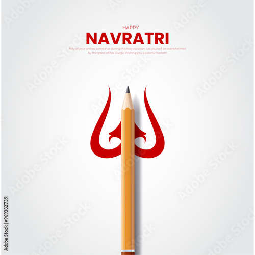 Happy Navratri Indian festival celebrartion decorative background vector. Happy Navratri creative Illustration Festival Background Social Media Post Template Vector