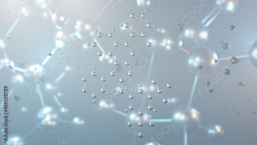 tradipitant molecular structure, 3d model molecule, vly-686, structural chemical formula view from a microscope photo