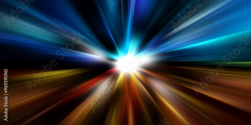 Ultra speed  beyond and progress concept background. attraction  attention  or bursting type  light speed color burst