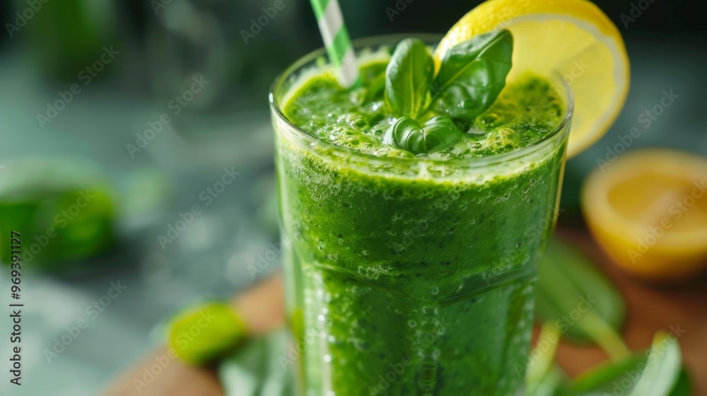 Green smoothie cocktail background illustration generated by ai Green smoothie cocktail background illustration generated by ai