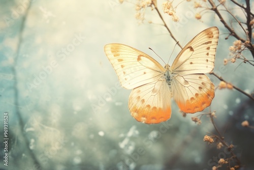 Wallpaper Mural Butterfly in spring forest aesthetic Torontodigital.ca