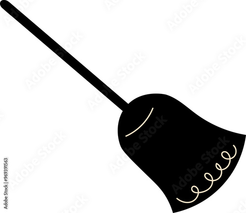 witch's broomstick halloween vector illustration