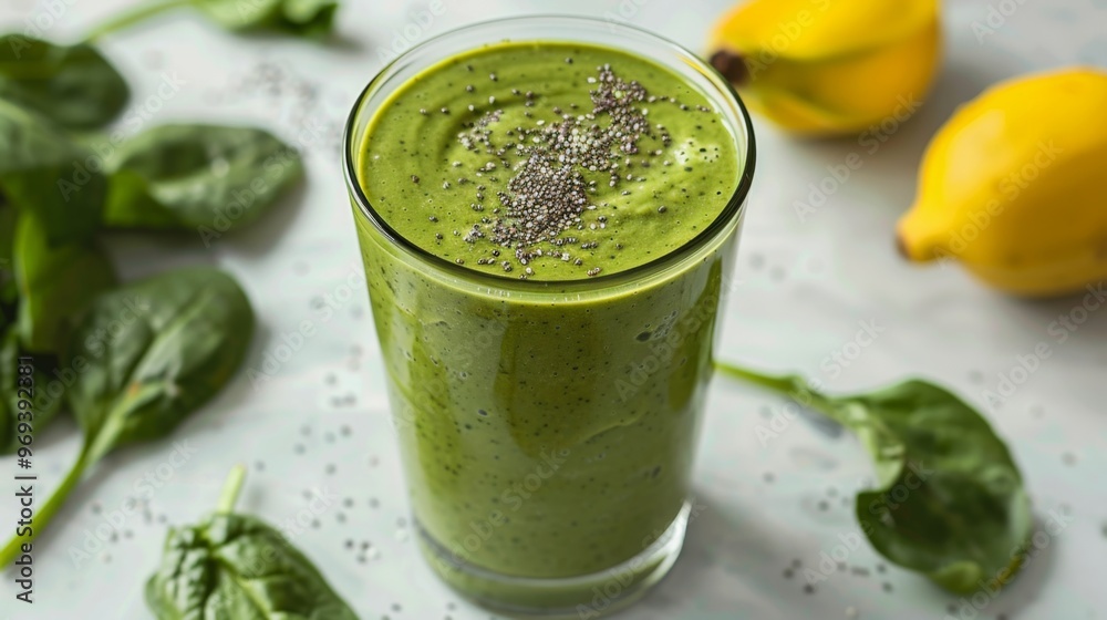 Green smoothie cocktail background illustration generated by ai Green smoothie cocktail background illustration generated by ai