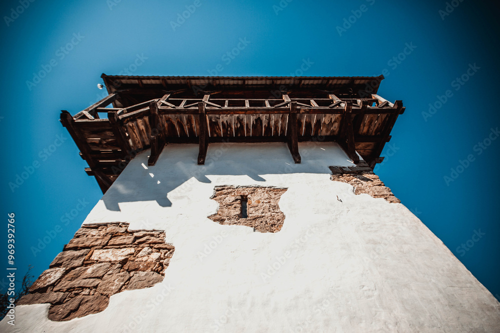 A beautiful historical fortress in Ukraine. Bottom view