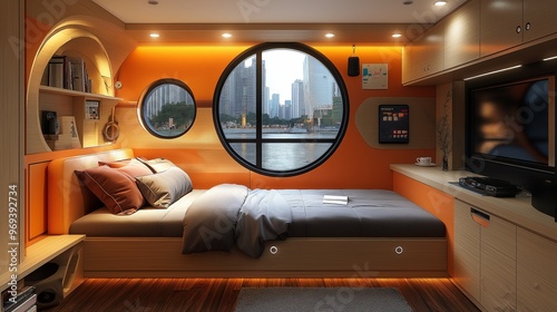 Cozy bedroom with a luxury ...