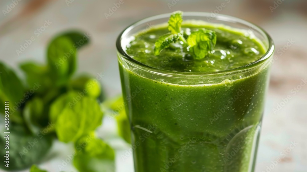 Green smoothie cocktail background illustration generated by ai Green smoothie cocktail background illustration generated by ai