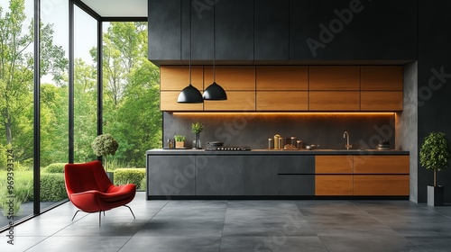 Luxury modern kitchen with ...