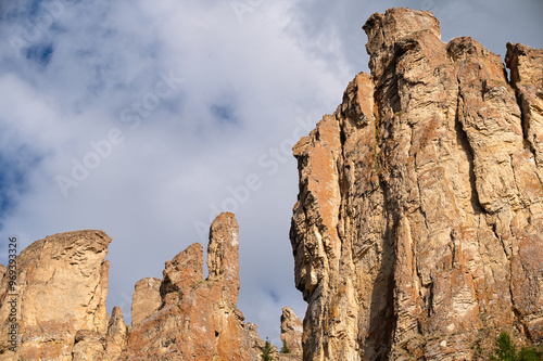 The Lena Pillars are a natural rock formation along the banks of the Lena River in far eastern Siberia, Sakha Republic, Russia