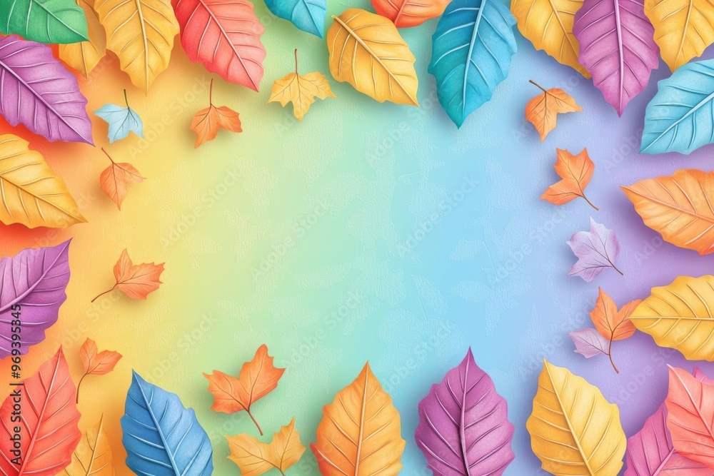 Fototapeta premium Thanksgiving sale featuring fall leaves and festive banners Vibrant autumn colors evoke the season s warmth, perfect for highlighting discounts and promotions with space for copy