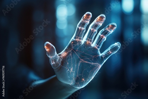 AI Hand in the futuristic technology style