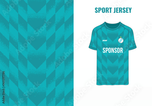 Sublimation design for sports jersey with green vertigogrphx pattern