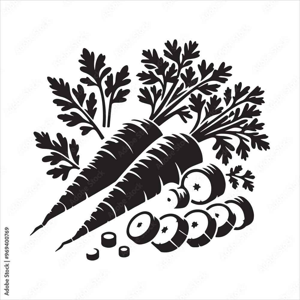 Obraz premium Carrot silhouette symbol sign silhouette on white background 