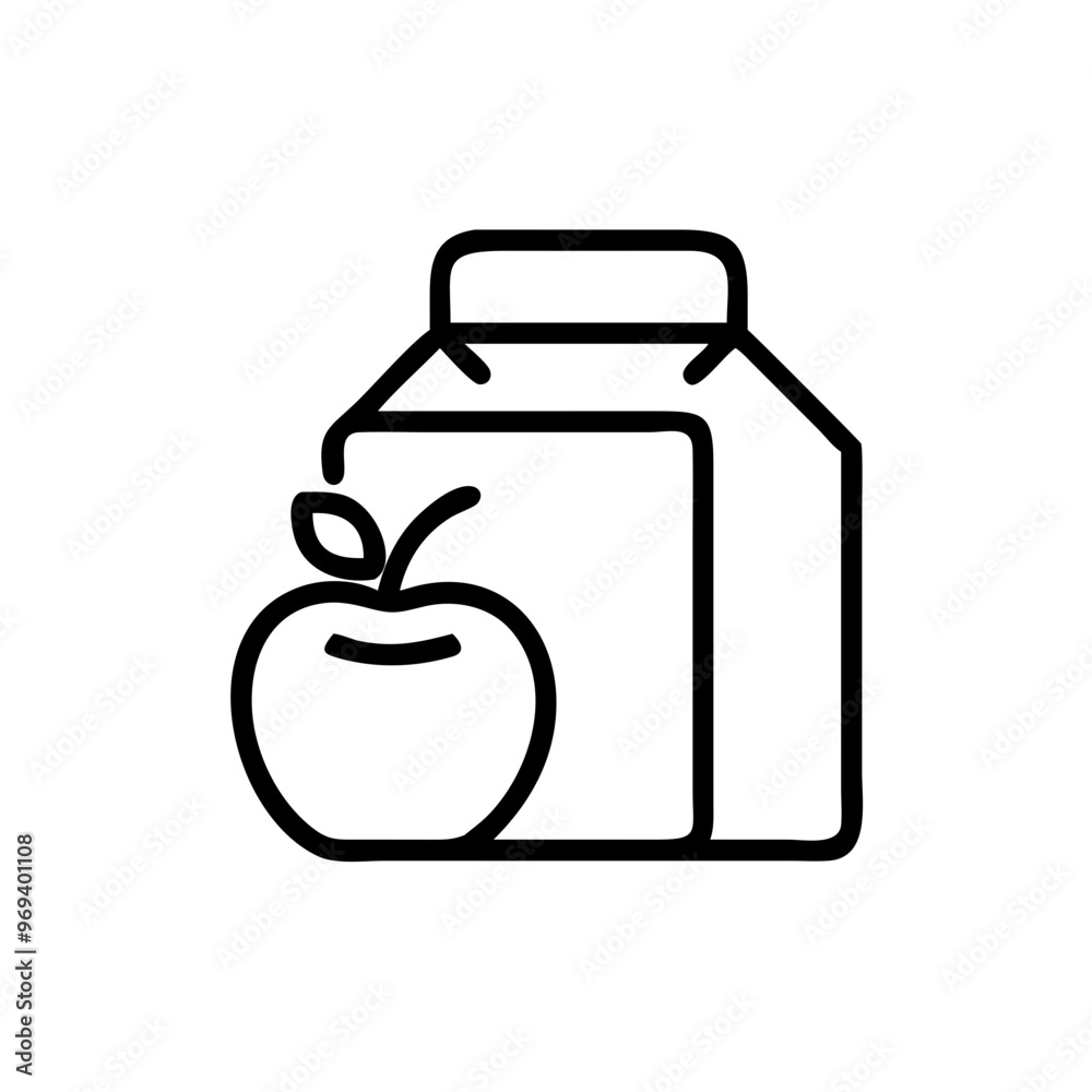 Milk carton with an apple, minimalist style, black and white, food illustration, copy space
Milk carton with an apple, minimalist style, black and white, food illustration, copy space