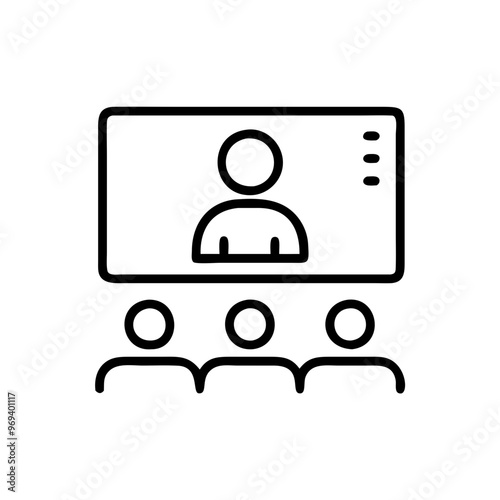 Virtual classroom illustration representing online learning environment and interaction 