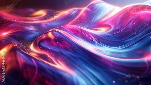 Science fiction colorful gradient wave shaped regular flowing light