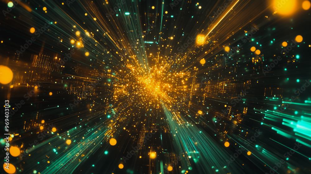 Fototapeta premium Smart digital city with connection cyber security network reciprocity over the cityscape . future smart wireless digital city and social media networking systems that connects people within the city